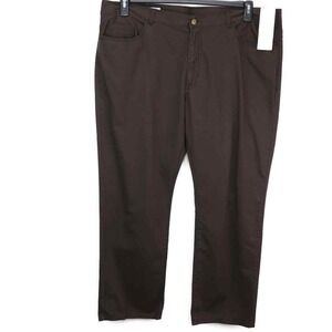 Cotton Casual Pants Brown Chinos Straight Leg Everyday Comfort 42x30